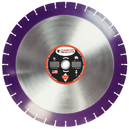 Purple Wet & Dry Walk Behind Blade Cured Concrete 18"