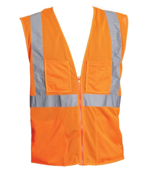 Hi-Visibility ANSI Class 2 Mesh Vest with Contrast Tape 2X-Large (Orange) Hi-Visibility ANSI Class 2 Mesh Vest with Contrast Tape 2X-Large (Orange)
