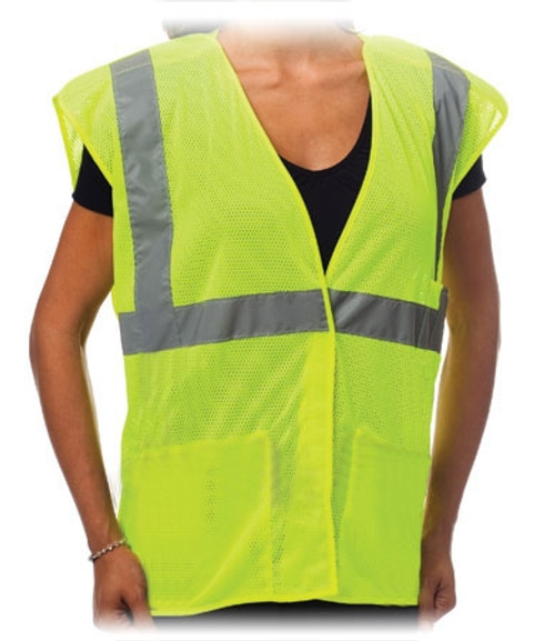 Hi-Visibility ANSI Class 2 Mesh Vest with Contrast Tape Large (Yellow)
