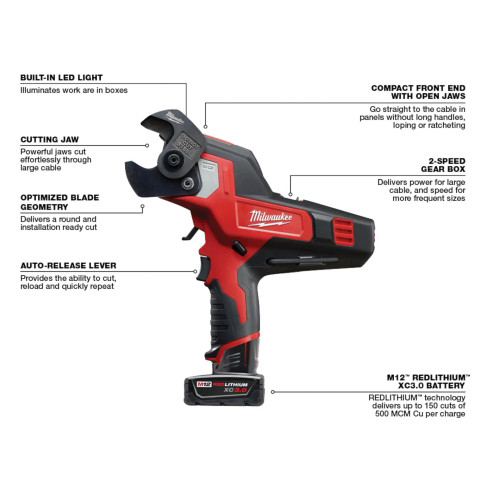 M12 Cable Cutter Kit 600 MCM M12 Cable Cutter Kit 600 MCM