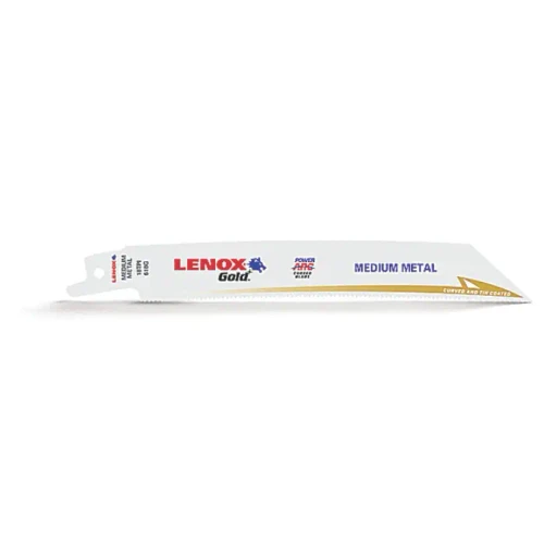 LENOX Gold Power Arc Reciprocating Saw Blade, For Medium Metal, Sheet Metal Cutting, 8-Inch, 18 Tpi, 5-Pack - 21070818GR
