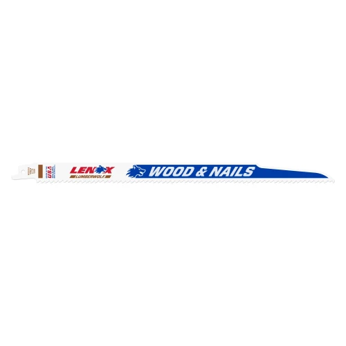 LENOX Wood Cutting Reciprocating Saw Blade With Power Blast Technology, Bi-Metal, 12-Inch, 6 Tpi, 5/Pk - 20585156R