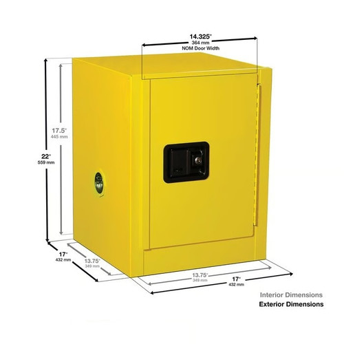 Fire Cabinet, Yellow - 4 Gallon