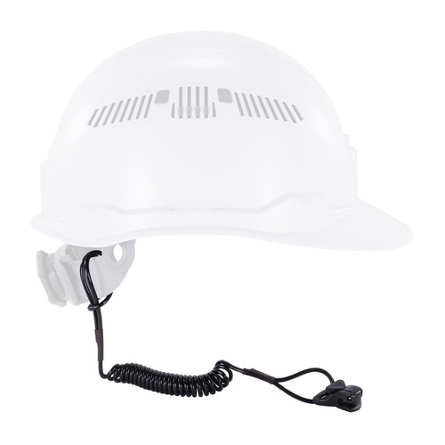 Coiled Hard Hat Lanyard with Clamp 2lbs Coiled Hard Hat Lanyard with Clamp 2lbs
