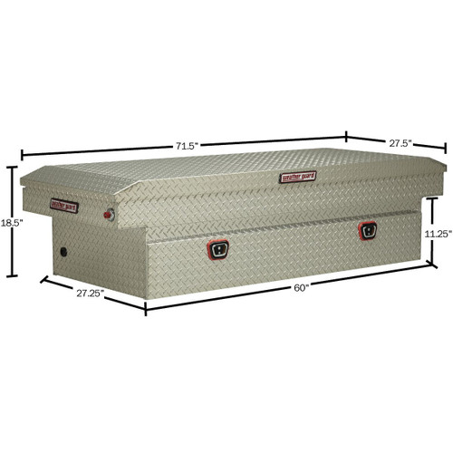 Aluminum Saddle Box Full Extra Wide with Single Lid (14.4 Cu FT)