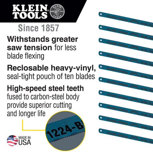Bi-Metal Hacksaw Blades, 24 TPI, 12-Inch (10 Pack) Bi-Metal Hacksaw Blades, 24 TPI, 12-Inch (10 Pack)