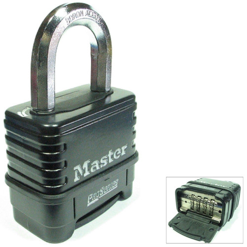 ProSeries Zinc Die-Cast Resettable Combination Padlock Black 2-1/4" ProSeries Zinc Die-Cast Resettable Combination Padlock Black 2-1/4"