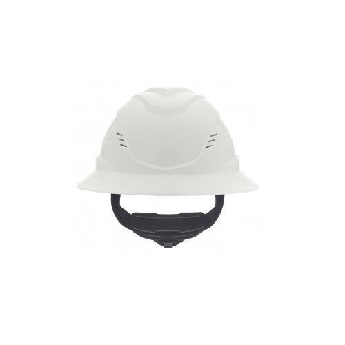Vented Full Brim Hard Hat - Ratchet Suspension - White