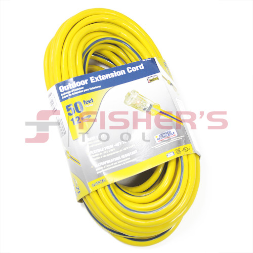 3-Conductor 300V SJTW Extension Cord with Lighted Ends - 12 Guage 50' 3-Conductor 300V SJTW Extension Cord with Lighted Ends - 12 Guage 50'