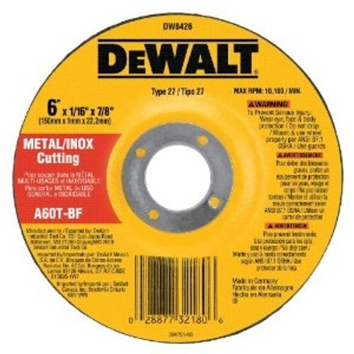 Type 27 High Performance 0.45" Metal Cutting Wheel 6" x .045" x 7/8"