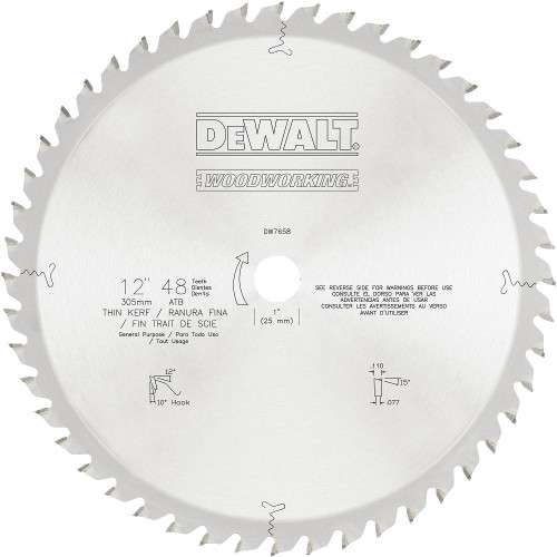 Carbide Combination Circular Saw Blade 12" (48 TPI)