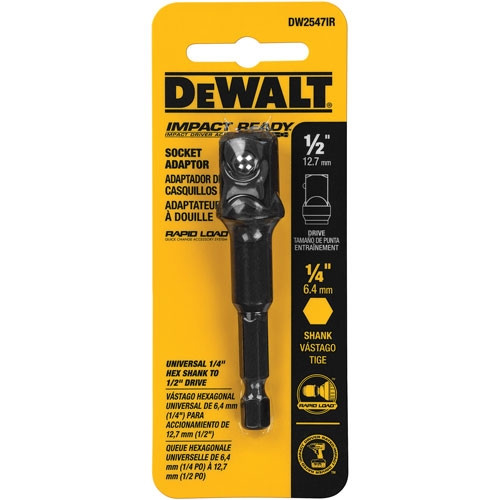 Impact Ready 1/2" Hex Shank to 1/4" Socket Adapter