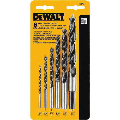High Speed Steel Brad-Point Drill Bit Set (6-Piece)