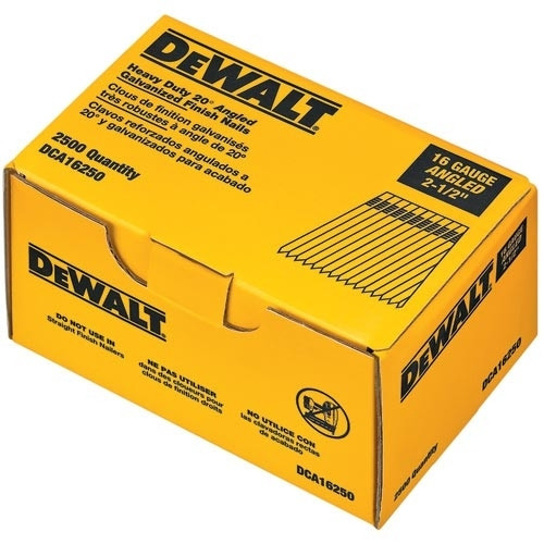 Heavy Duty 20-Degree Angled Finish Nails 2-1/2" (Box of 2500) Heavy Duty 20-Degree Angled Finish Nails 2-1/2" (Box of 2500)