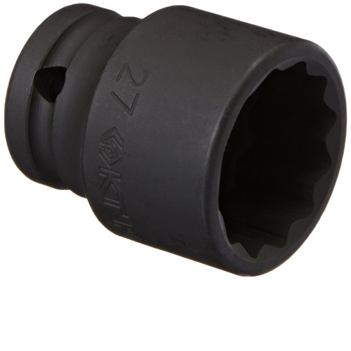 Standard Impact Socket 12-Point 1/2" Drive 27mm Standard Impact Socket 12-Point 1/2" Drive 27mm