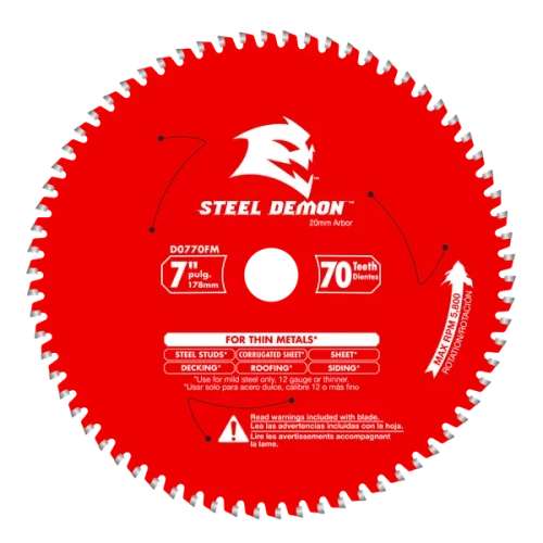 Carbide Metal Cutting Circular Saw Blade 7 1/4"" 70 Tooth