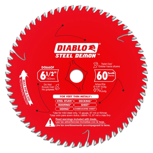 Saw Blade for Thin Metal 6-1/2" x 60-Teeth