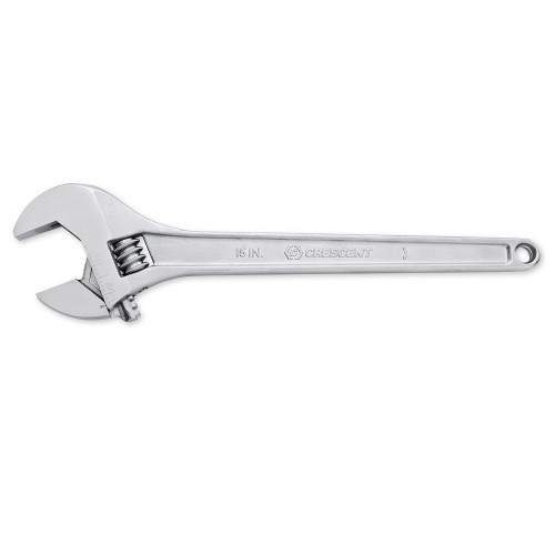 Chrome Finish Tapered Handle Adjustable Wrench (15") Chrome Finish Tapered Handle Adjustable Wrench (15")