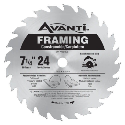 Framing Saw Blade 7-1/4" (24 Teeth)