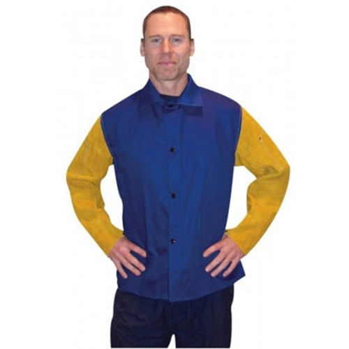 Blue Welding Jacket With Leather Sleeves (XXXL)