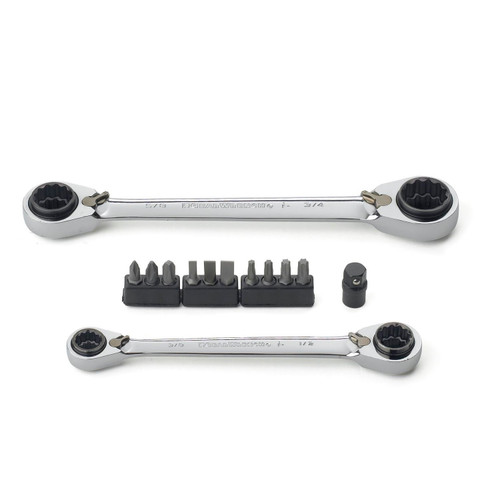 Quadbox Double Box Ratcheting Wrench Set SAE 13 Piece Quadbox Double Box Ratcheting Wrench Set SAE 13 Piece