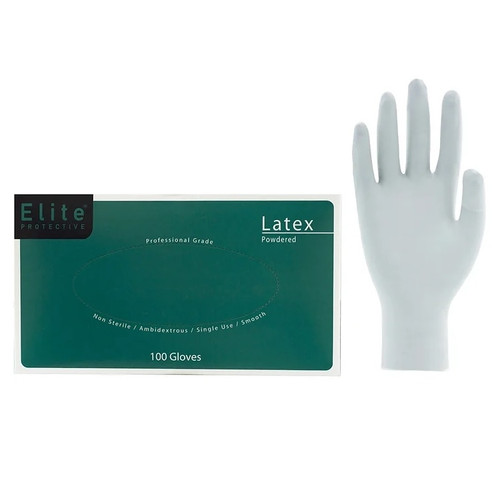 Elite Smooth Latex Gloves Box of 100 (X-Large)