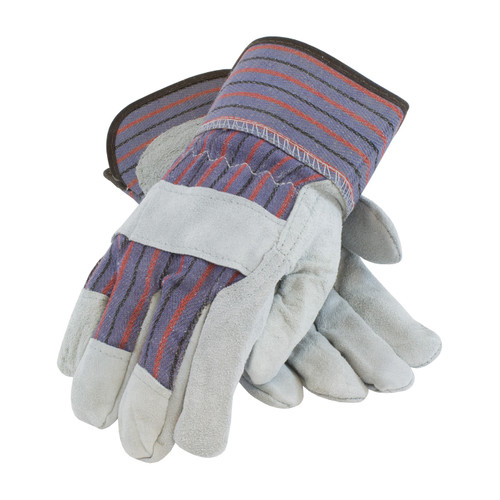 Economy Grade Shoulder Split Cowhide Leather Palm Glove with Fabric Back - Rubberized Safety Cuff (Small) (12 Pack) Economy Grade Shoulder Split Cowhide Leather Palm Glove with Fabric Back - Rubberized Safety Cuff (Small) (12 Pack)