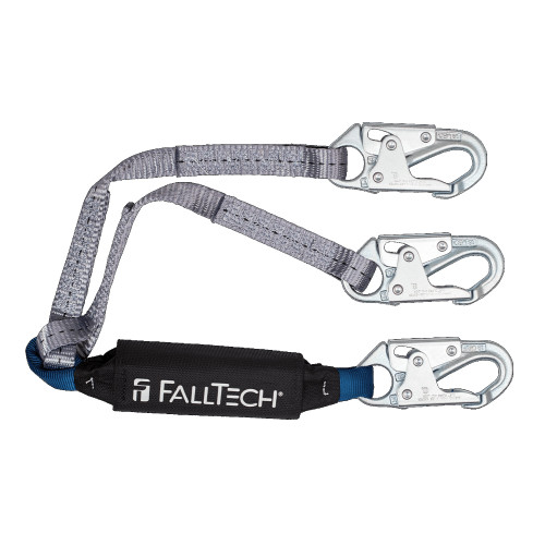 ViewPack® Energy Absorbing Lanyard, Double-leg with Steel Snap Hooks (3')