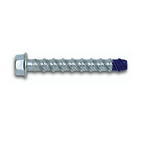 Carbon Steel Wedge-Bolt+ Screw Anchor w/ Blue Tip - 3/8" x 5"