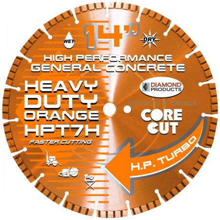 14" BIG ORANGE DIAMOND BLADE FOR DRY CONCRETE BLADE BLADES BLD BLDS   - 59890
