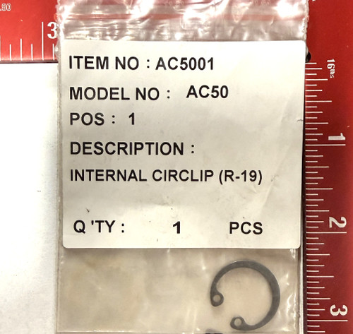 INTERNAL CIRCLIP R-19 FOR AC50     - AC5001
