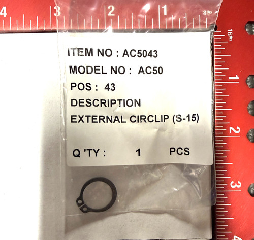 EXTERNAL CIRCLIP S-15 FOR AC50 SELL UNIT IS 1    - AC5043