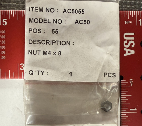 NUT M4X8 FOR AC50 SELL UNIT IS 1    - AC5055