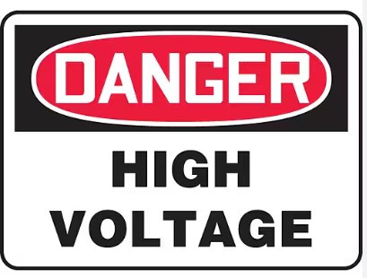 10' X 14" DANGER HIGH VOLTAGE PLASTIC SIGN    - MELC114VP