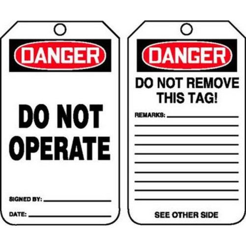 DANGER LOCKED OUT PLASTIC TAG - 5 PACK    - MLT407