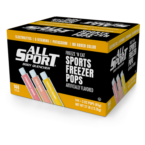 All Sport Tropical - Freezer Pops, Giant Sized 3oz, 144 CT Refreshing Ice Pops with Electrolytes