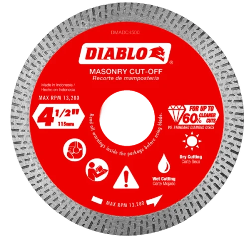4-1/2" Diamond Continuous Rim Masonry Cut-Off Disc