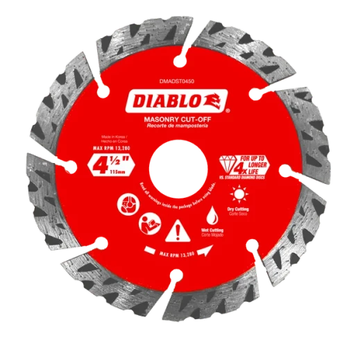 4-1/2" Diamond Segmented Turbo Masonry Cut-Off Blade