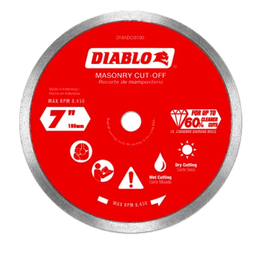 7" Diamond Continuous Rim Masonry Cut-Off Disc