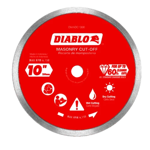 10" Diamond Continuous Rim Masonry Cut-Off Disc