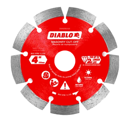 4" Diamond Segmented Masonry Cut-Off Blade