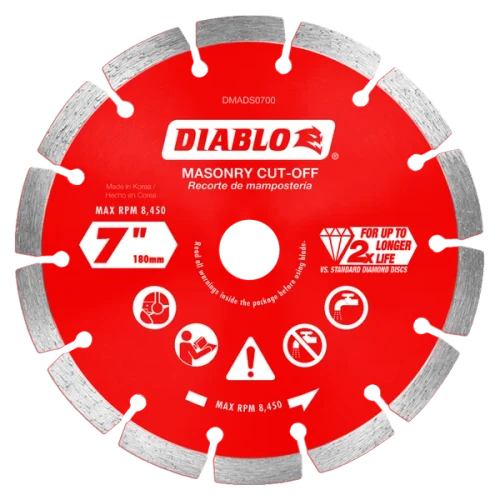 7" Diamond Segmented Masonry Cut-Off Blade