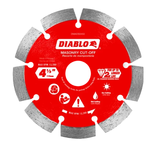 4-1/2" Diamond Segmented Masonry Cut-Off Blade