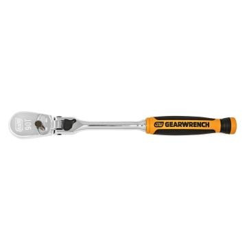 1/4" Drive 90-Tooth Dual Material Locking Flex Head Teardrop Ratchet 8"