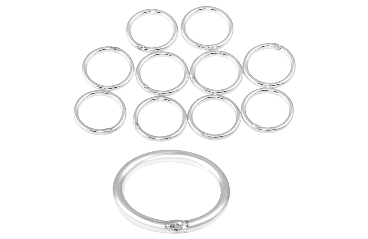 10 Pcs Bag of 8 mm 20g Silver Open Jump Rings