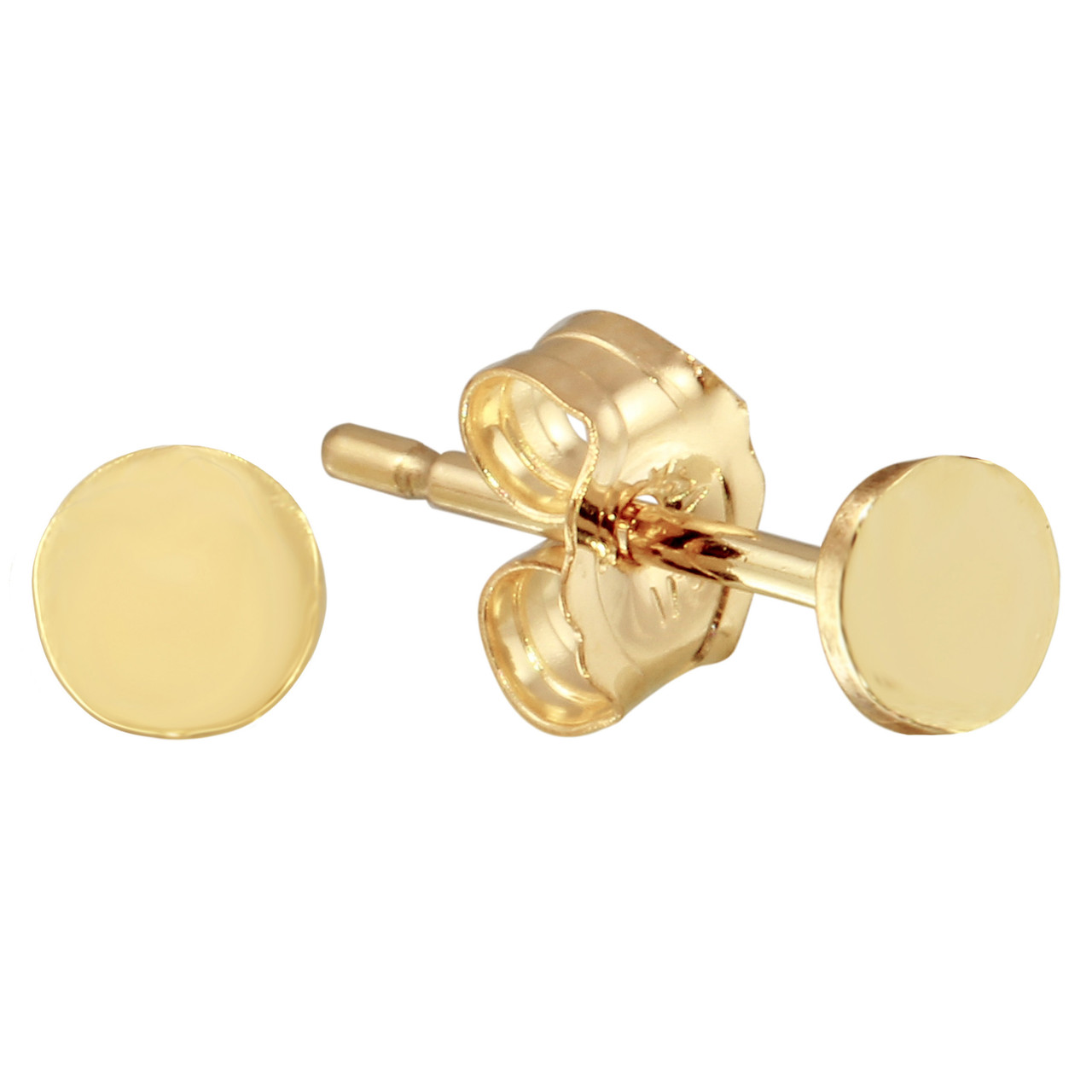 14K Gold Silicone Coated Disc Replacement Post Earring Clutch