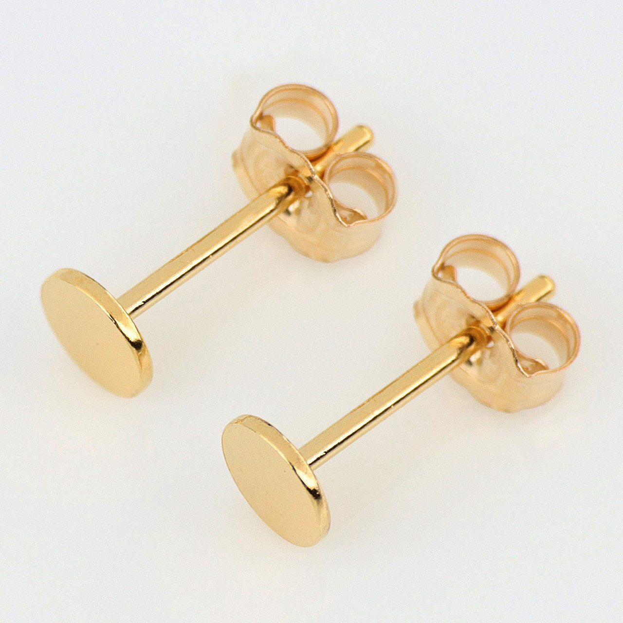Gold Filled Disc Earring Posts 4 mm