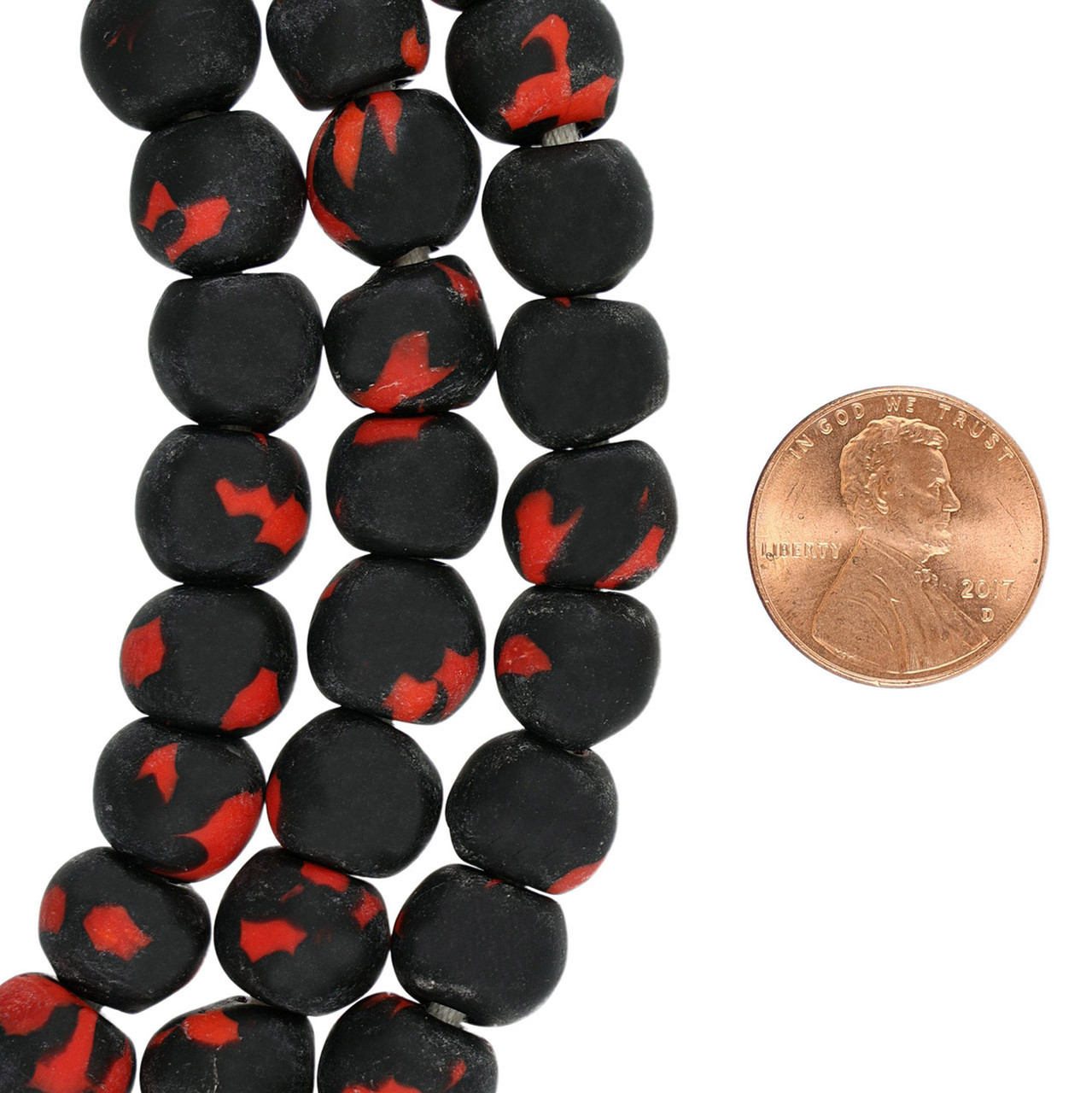 Red Fused Recycled Glass Beads — The Bead Chest