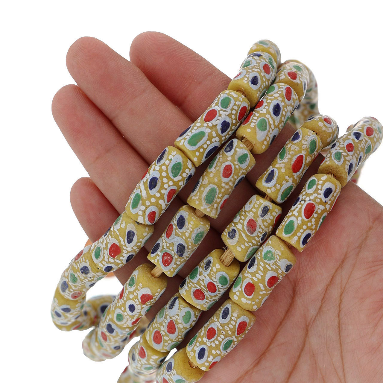 5 Pounds Assorted India Handmade Replica African Beads Wholesale Bulk  (TZ-2) ⭐