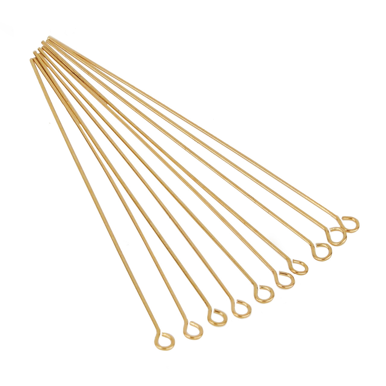 10 Pc Bag of 24g 1 In Gold Filled Eye Pins